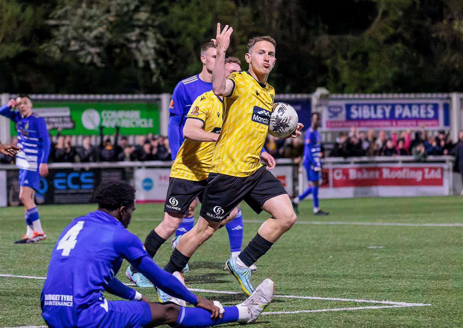 Maidstone came from a goal down to beat Aveley in the play-off eliminator, with Matt Rush scoring the equaliser. Picture: Helen Cooper