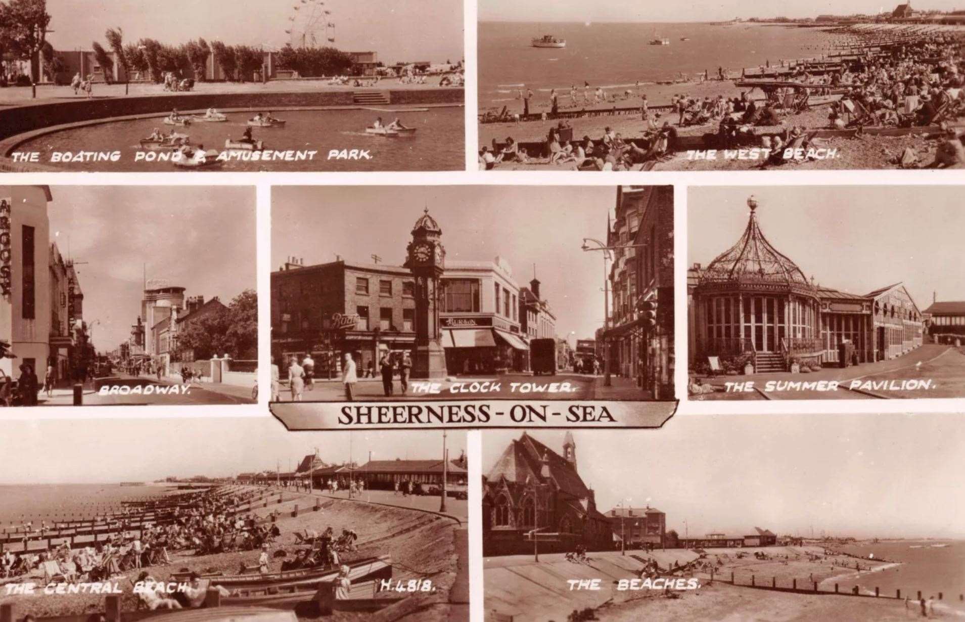 A postcard showing Sheerness in the 1950s