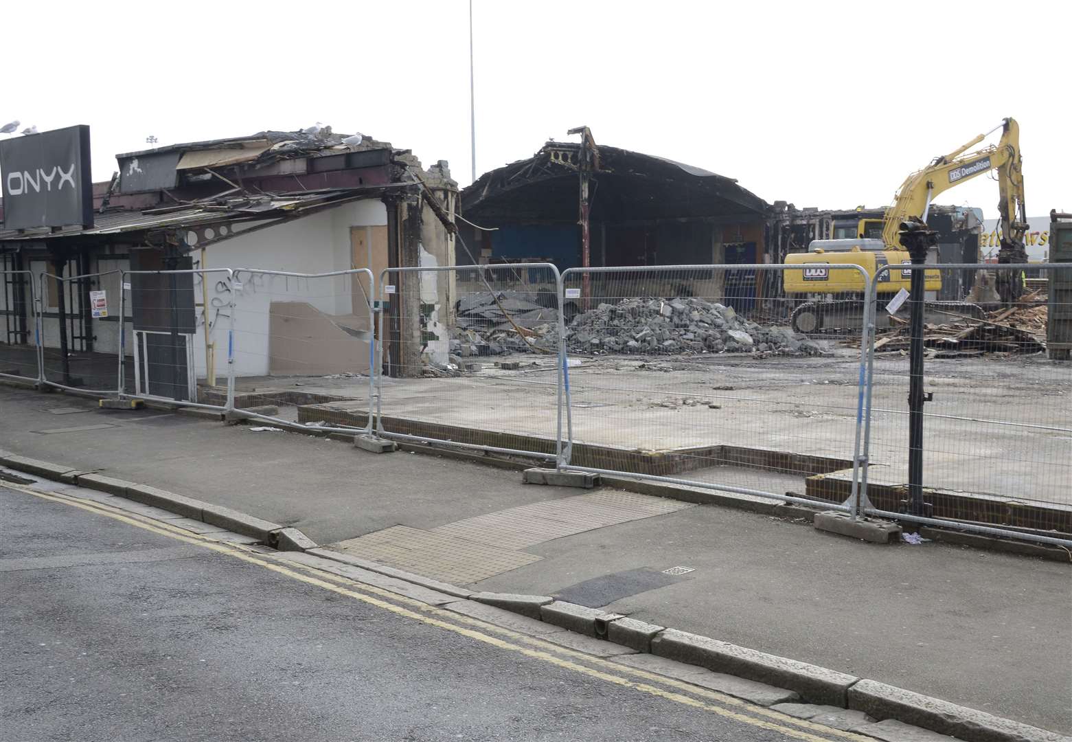 The demolition of Onyx nightclub on Folkestone seafront