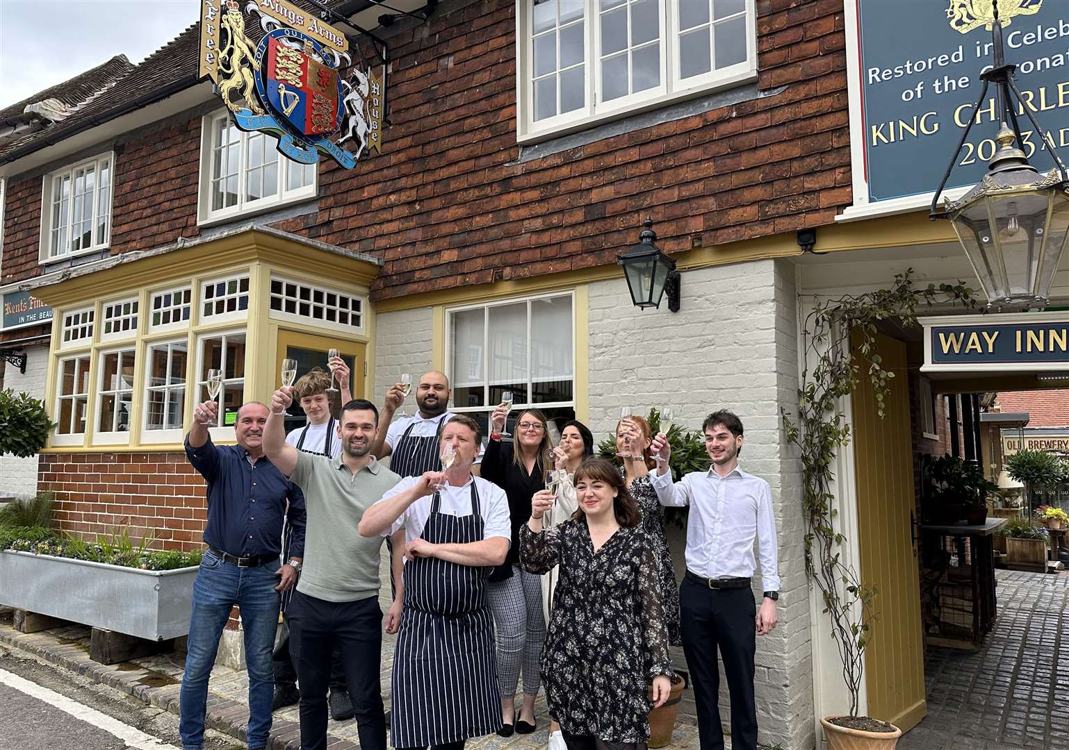 Team members at The King's Arms in Elham celebrate the award. Picture: Maxim PR/Contemporary Pubs