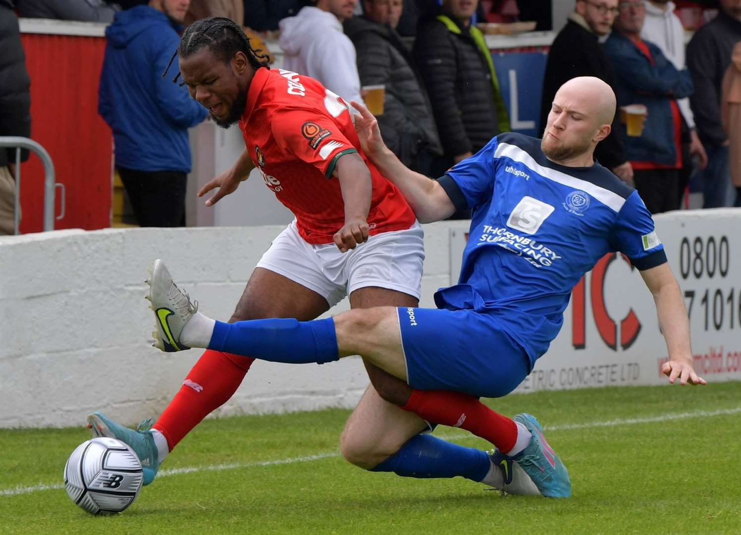 Ebbsfleet have released forward Shaq Coulthirst - in action here against Chippenham in the 2022 Play-off Semi-Final. Picture: Keith Gillard