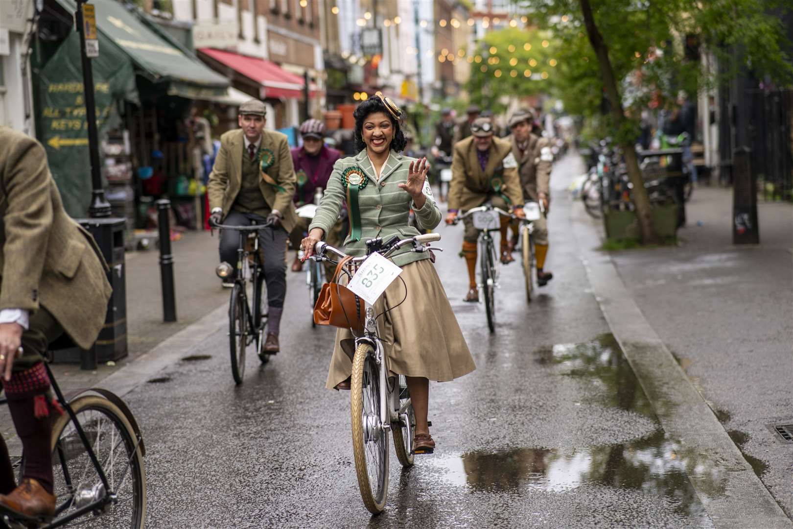 The event welcomed cyclists sporting a range of tweed outfits (Jeff Moore/PA)